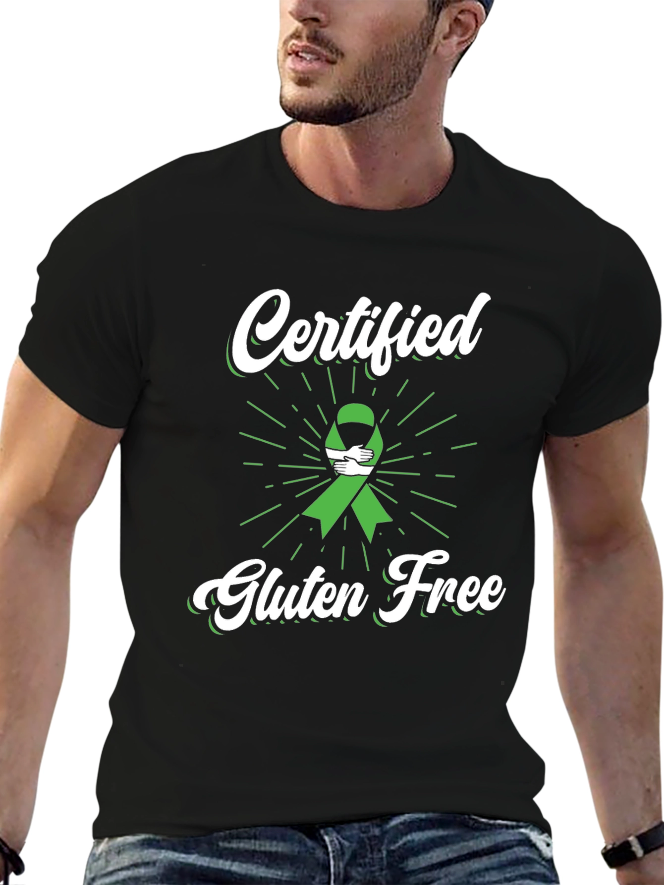 Camiseta Negra Certificado Libre de Gluten