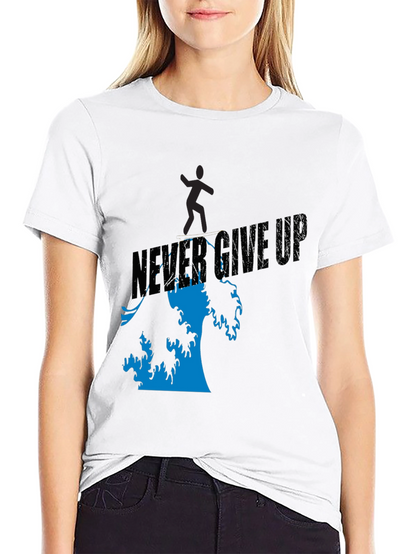 Camiseta Negra Never Give Up Hombre