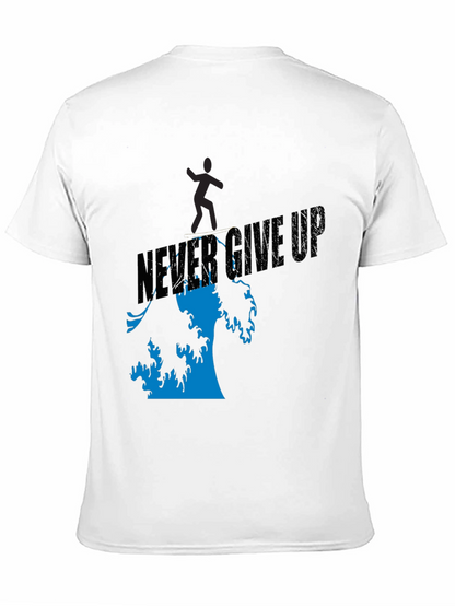 Camiseta Negra Never Give Up Hombre