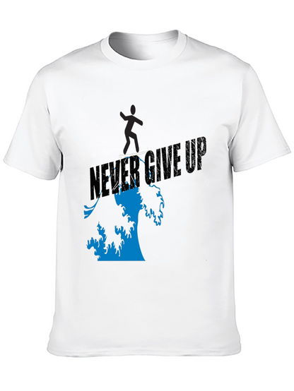 Camiseta Negra Never Give Up Hombre