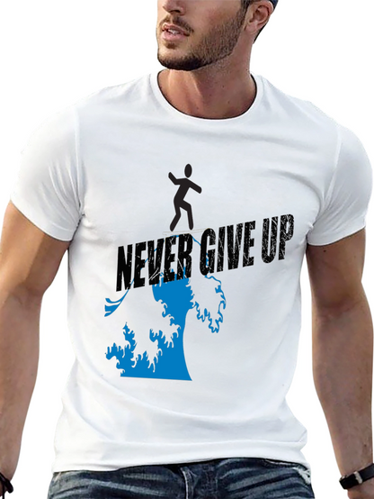 Camiseta Negra Never Give Up Hombre