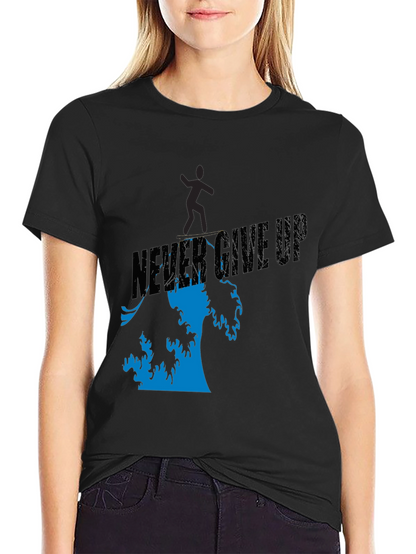 Camiseta Negra Never Give Up Hombre
