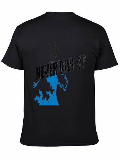 Camiseta Negra Never Give Up Hombre