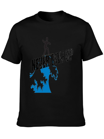 Camiseta Negra Never Give Up Hombre