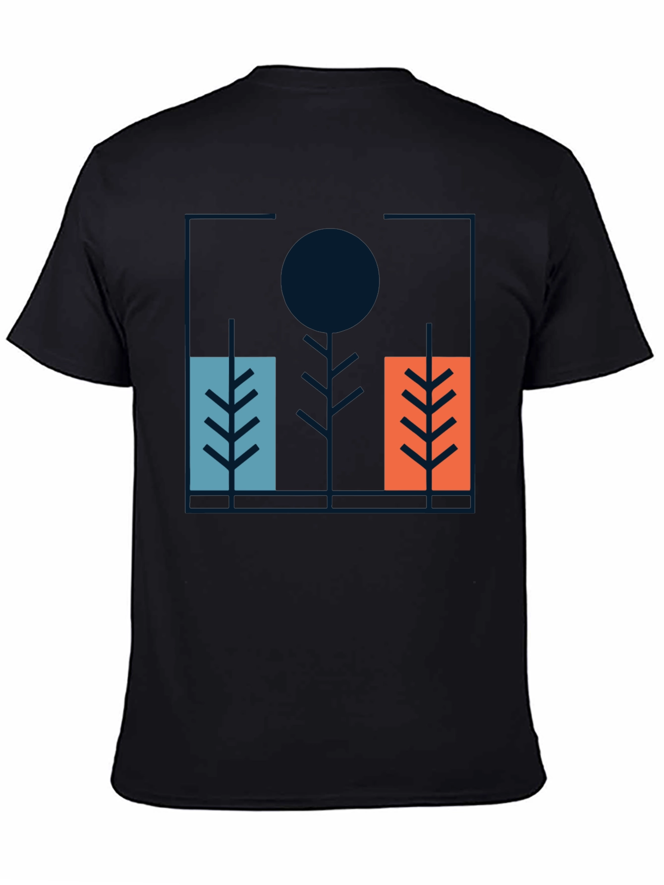 Camiseta Negra con Diseño Abstracto Moderno