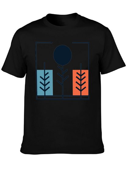 Camiseta Negra con Diseño Abstracto Moderno