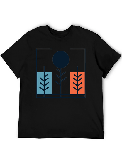 Camiseta Negra con Diseño Abstracto Moderno