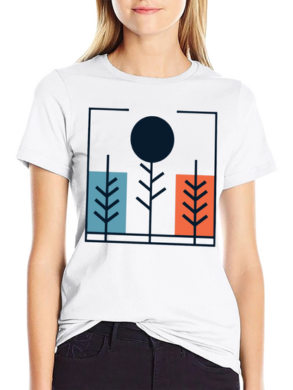 Camiseta Negra con Diseño Abstracto Moderno