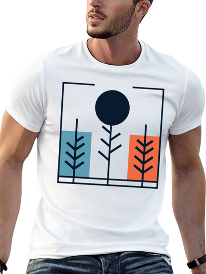 Camiseta Negra con Diseño Abstracto Moderno