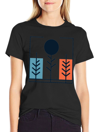 Camiseta Negra con Diseño Abstracto Moderno