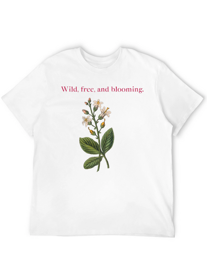Camiseta Negra: Flores Silvestres y Libertad