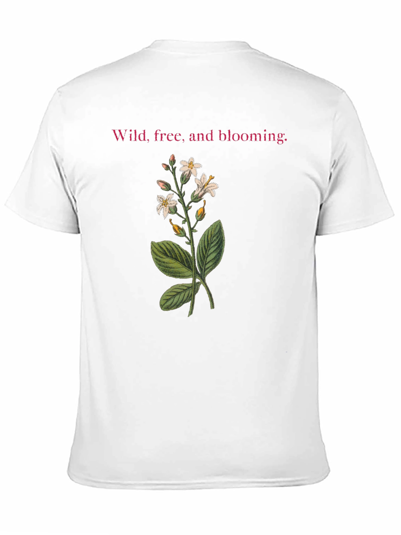 Camiseta Negra: Flores Silvestres y Libertad
