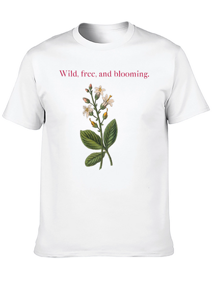 Camiseta Negra: Flores Silvestres y Libertad