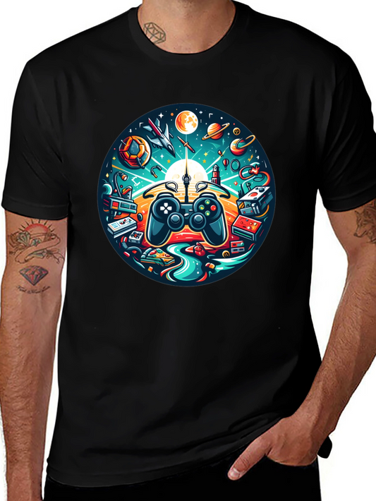 Camiseta Negra Gaming Universo Divertido