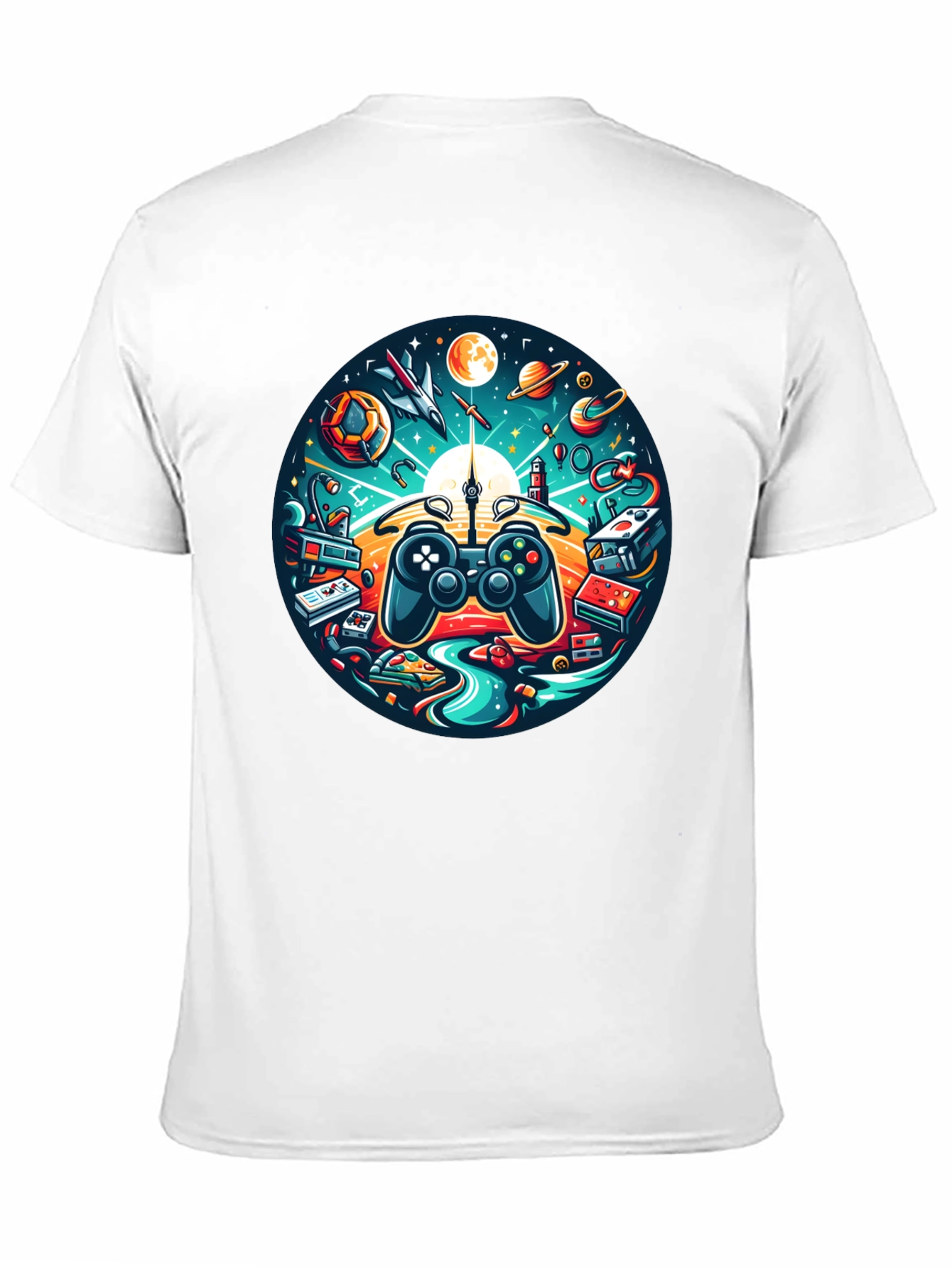 Camiseta Negra Gaming Universo Divertido
