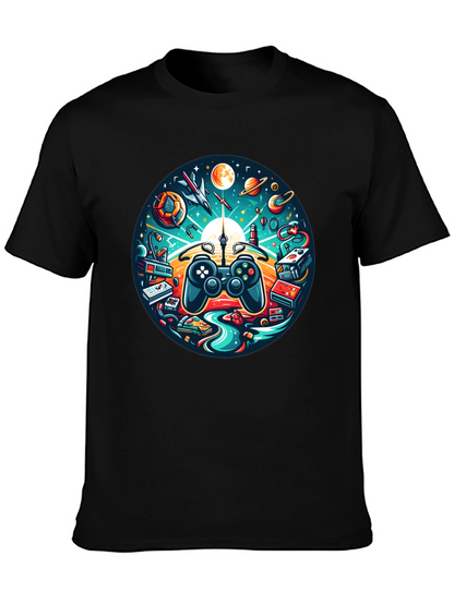 Camiseta Negra Gaming Universo Divertido