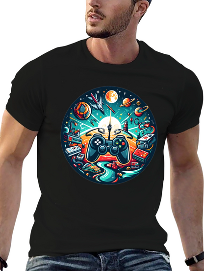Camiseta Negra Gaming Universo Divertido