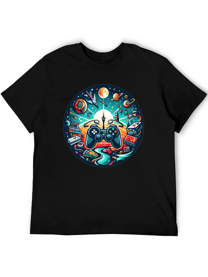 Camiseta Negra Gaming Universo Divertido