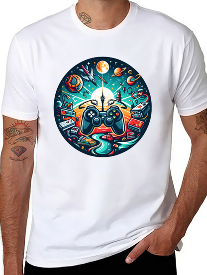 Camiseta Negra Gaming Universo Divertido
