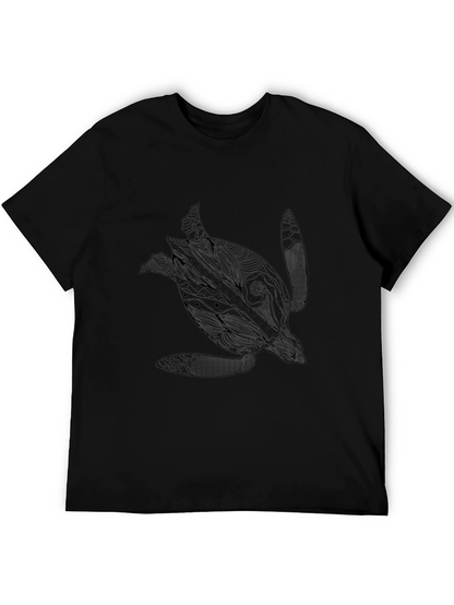Camiseta Negra con Diseño de Tortuga Marina