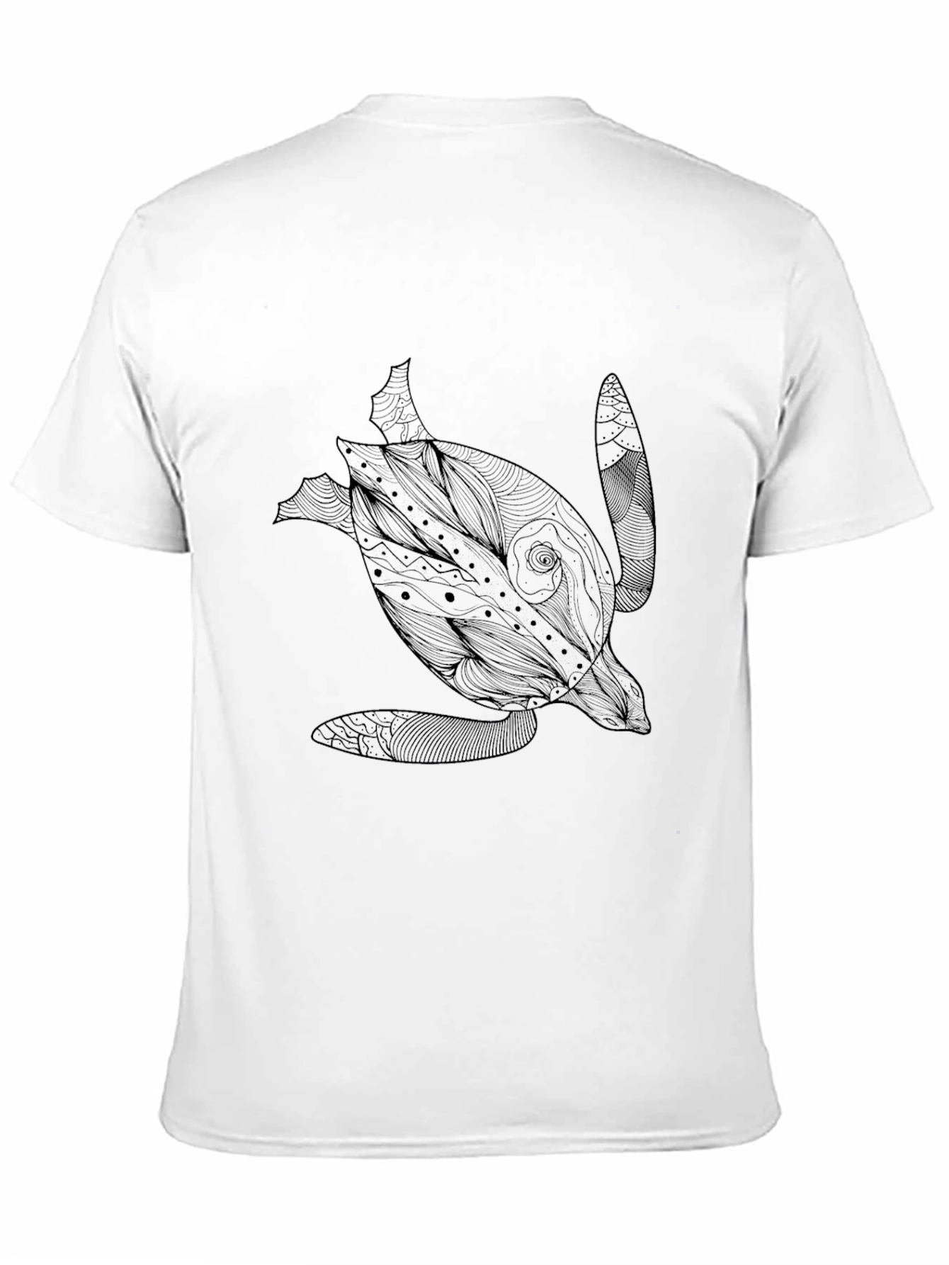 Camiseta Negra con Diseño de Tortuga Marina