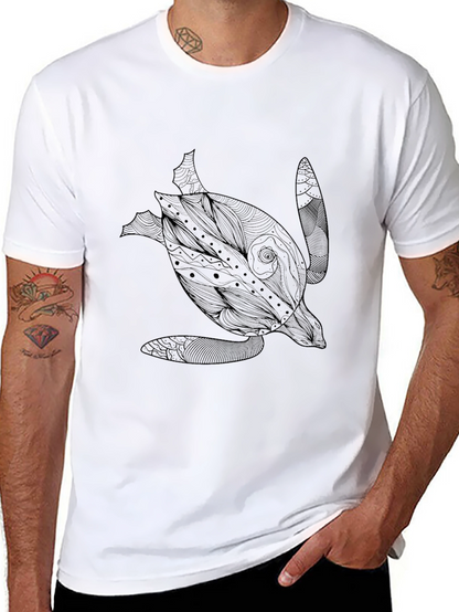 Camiseta Negra con Diseño de Tortuga Marina