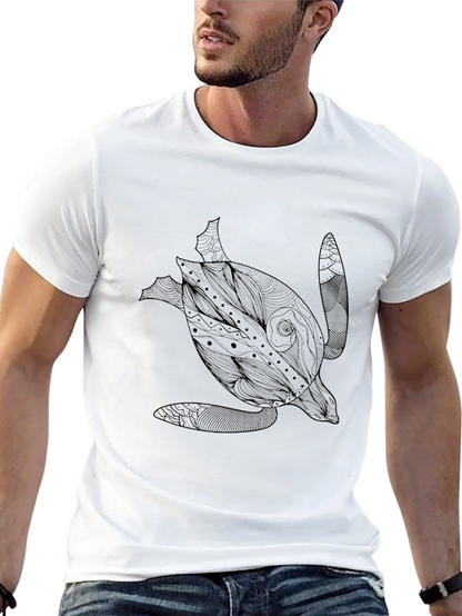 Camiseta Negra con Diseño de Tortuga Marina