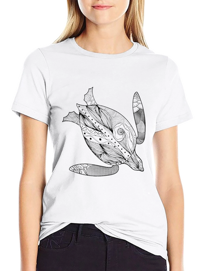 Camiseta Negra con Diseño de Tortuga Marina