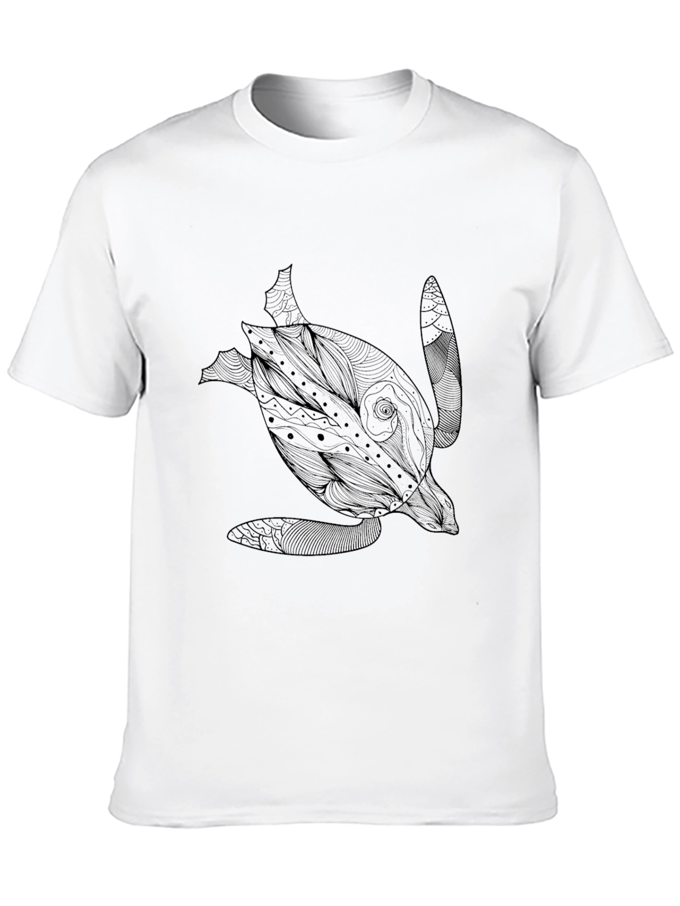Camiseta Negra con Diseño de Tortuga Marina