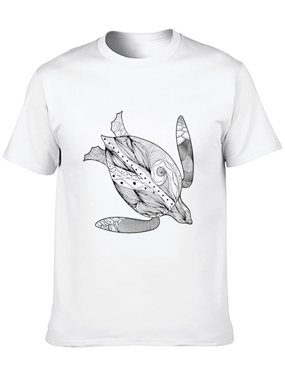 Camiseta Negra con Diseño de Tortuga Marina