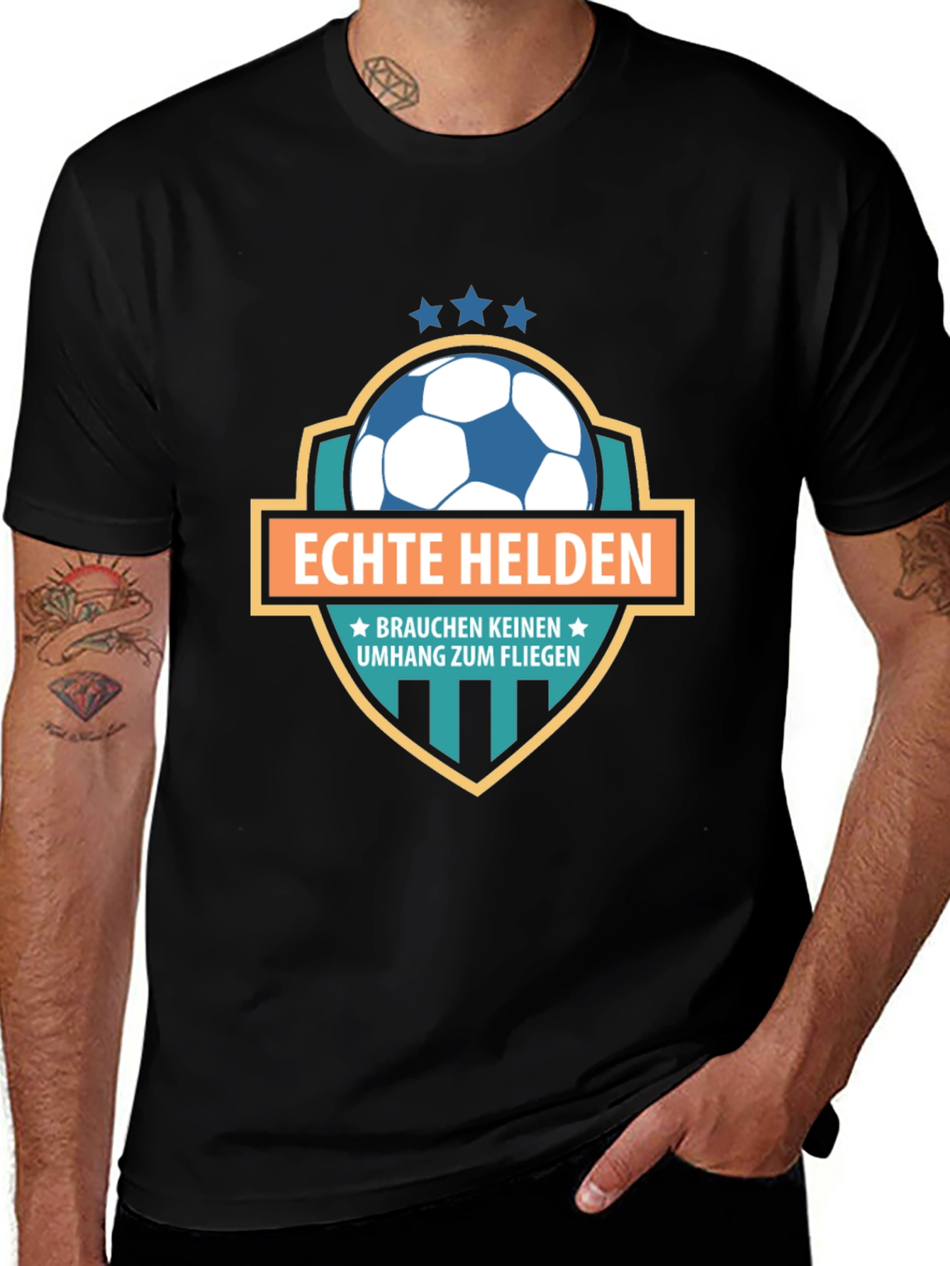 Camiseta Negra Fútbol Echte Helden