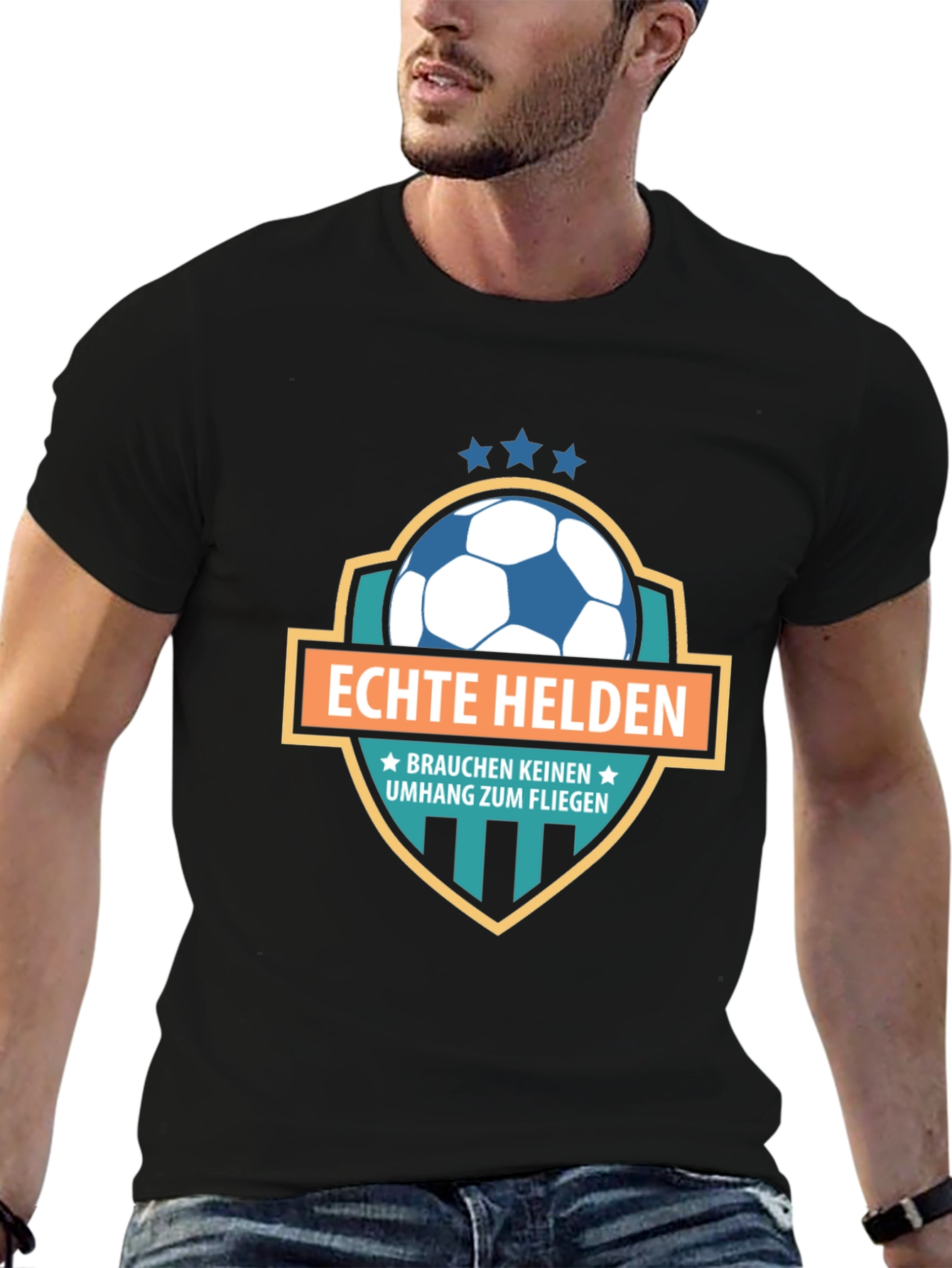 Camiseta Negra Fútbol Echte Helden