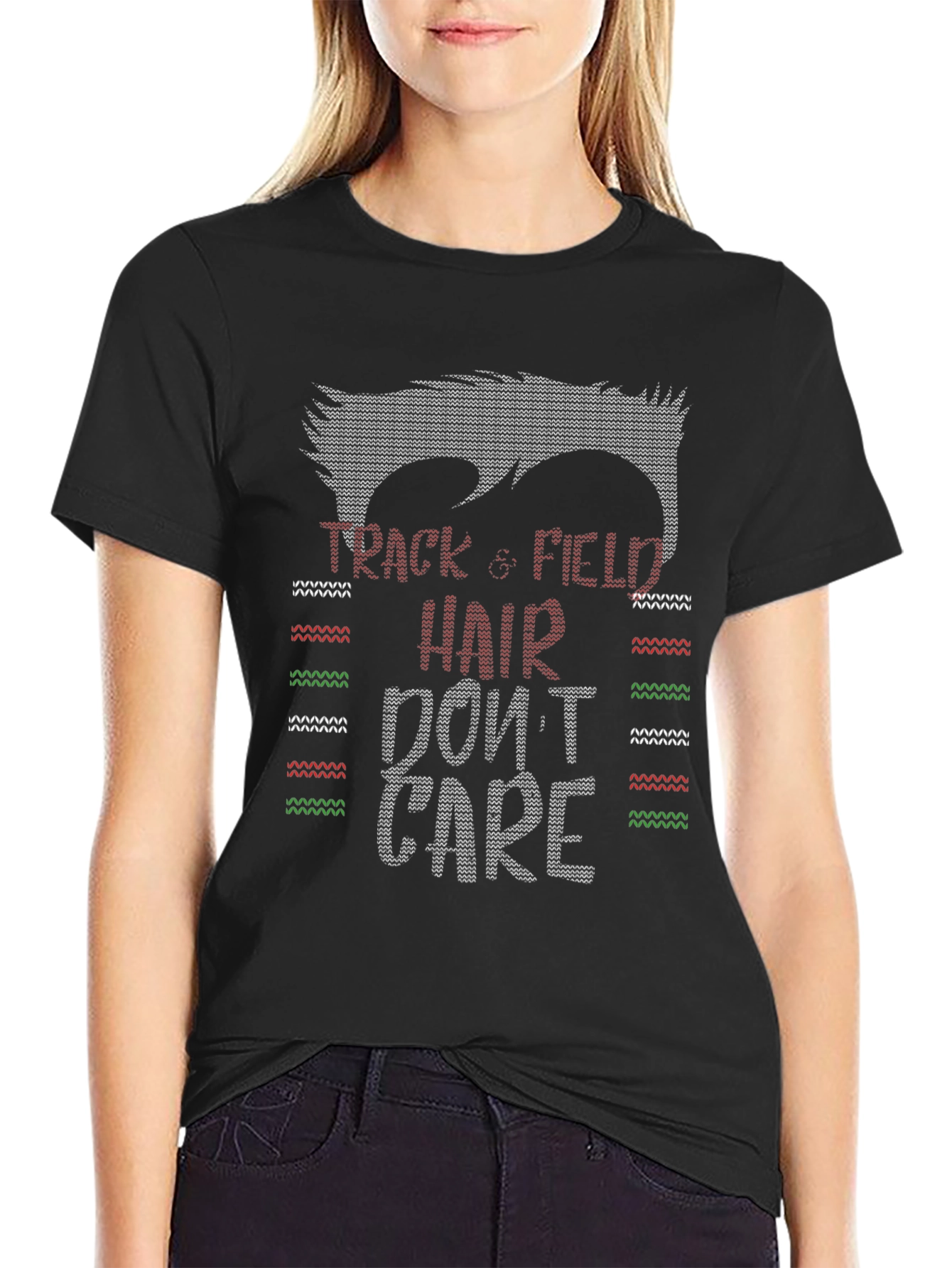 Camiseta Divertida Atletismo Pelo Despeinado