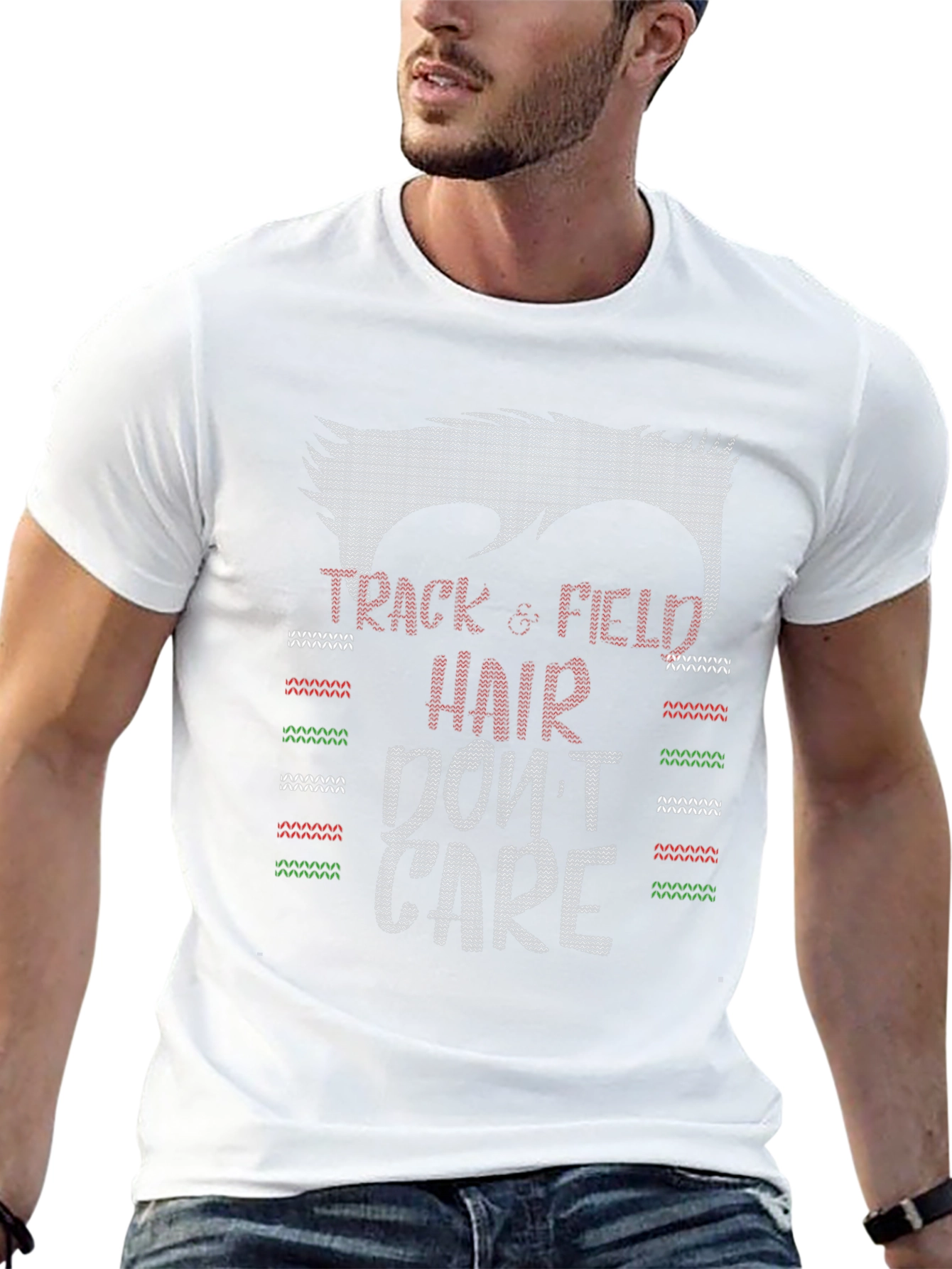 Camiseta Divertida Atletismo Pelo Despeinado