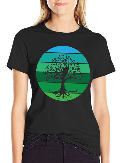 Camiseta Negra Árbol de la Vida Retro