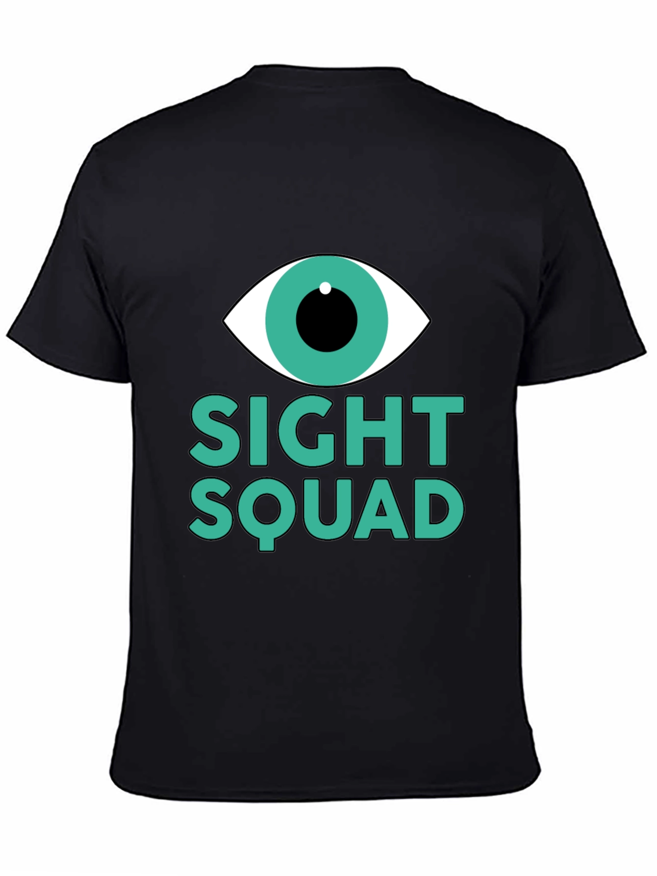 Camiseta Negra Sight Squad Ojo Gráfico Unisex