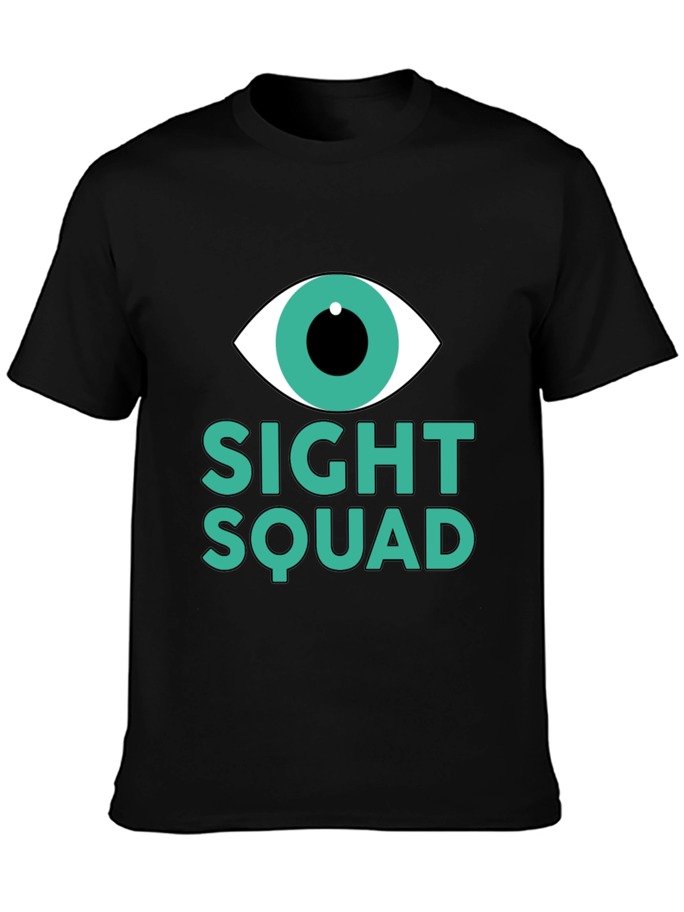 Camiseta Negra Sight Squad Ojo Gráfico Unisex
