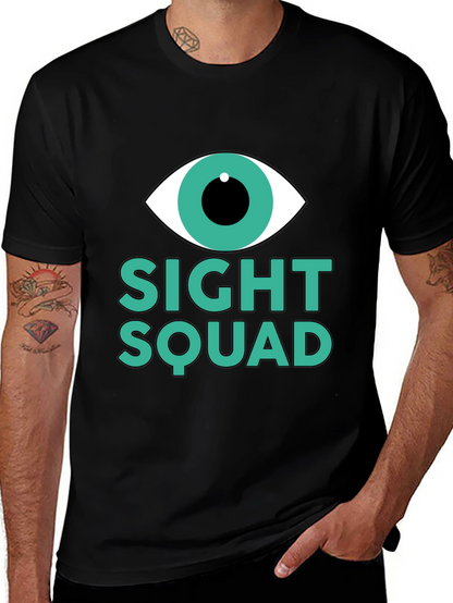 Camiseta Negra Sight Squad Ojo Gráfico Unisex