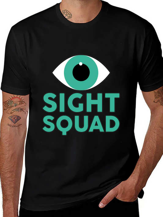 Camiseta Negra Sight Squad Ojo Gráfico Unisex