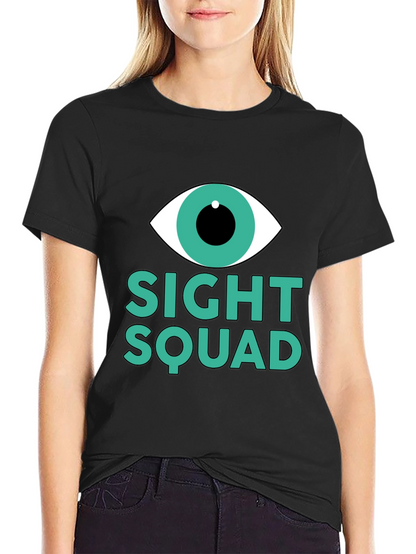 Camiseta Negra Sight Squad Ojo Gráfico Unisex