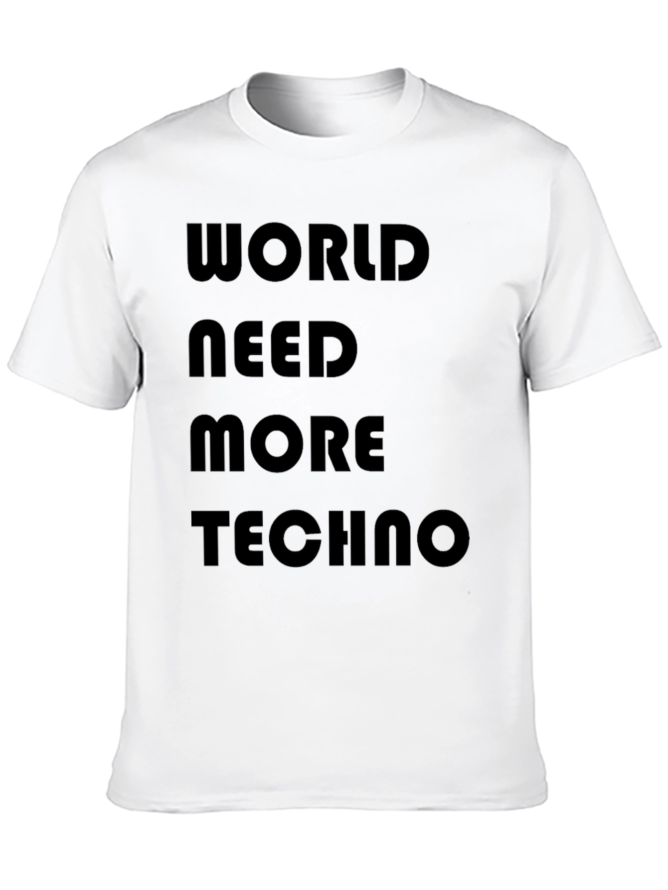 Camiseta Negra: World Need More Techno