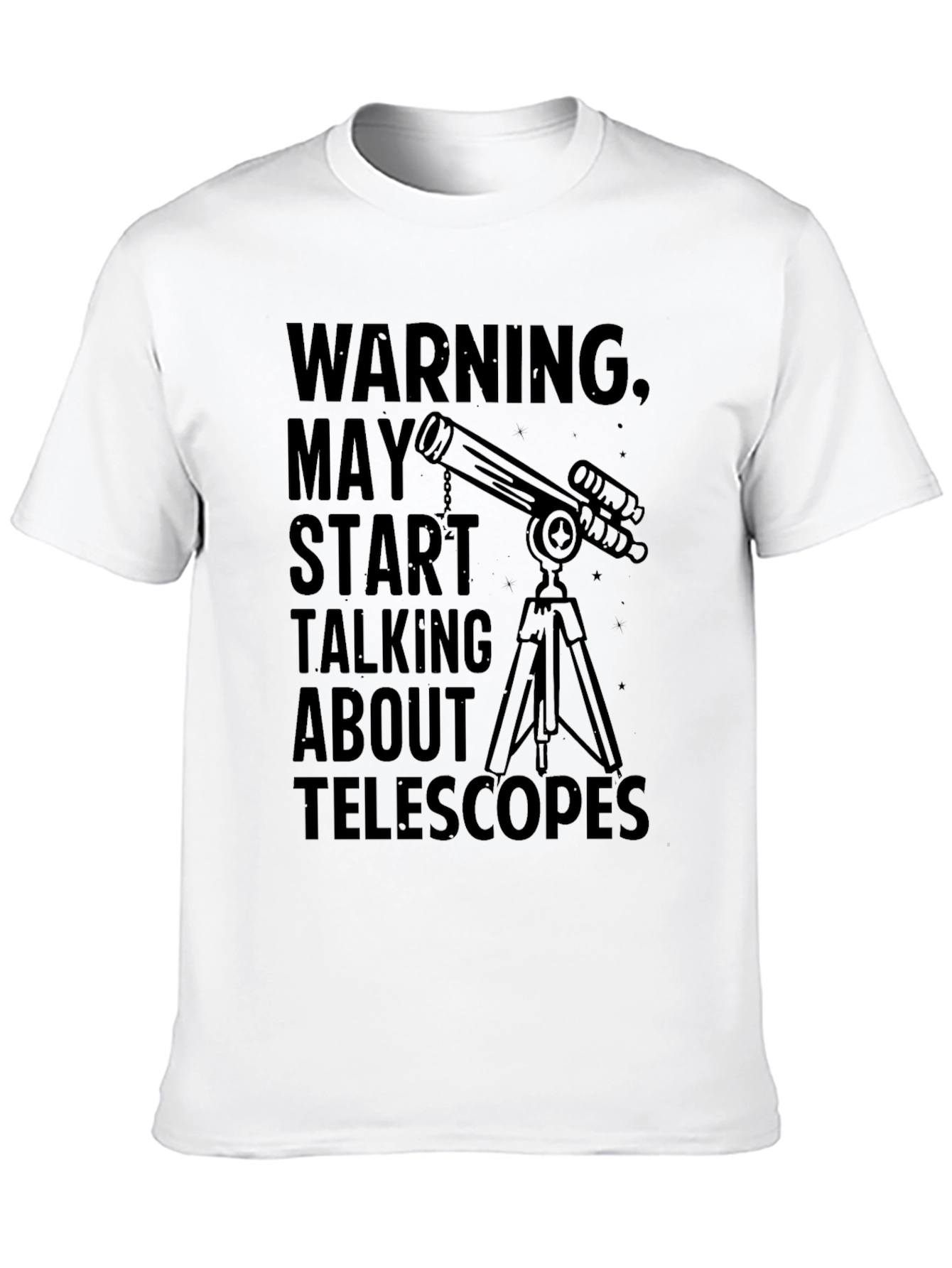 Camiseta Negra con Diseño de Telescopio