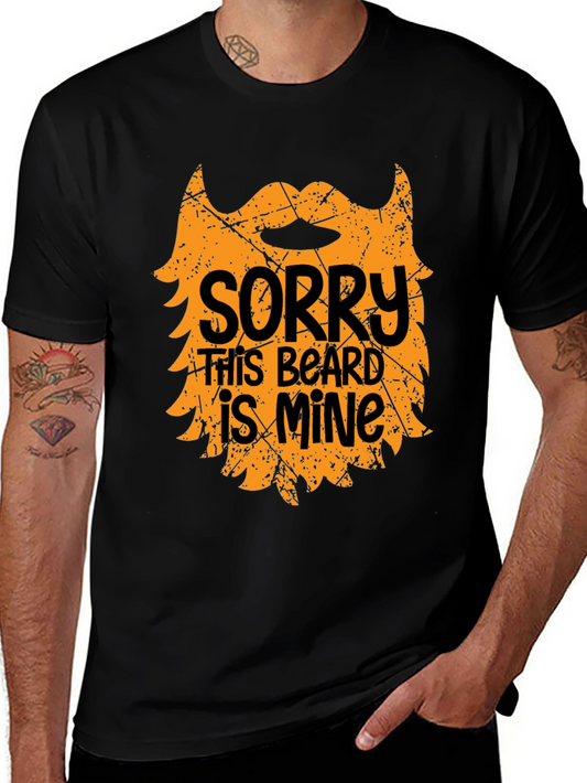 Camiseta Negra con Diseño de Barba Sorry This Beard is Mine