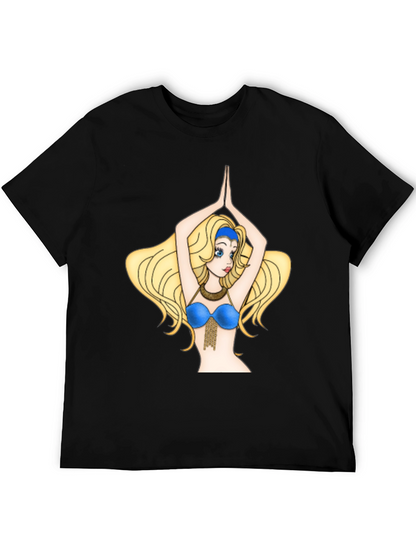 Camiseta Negra con Diseño de Bailarina Animada