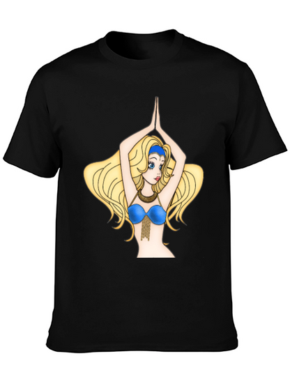 Camiseta Negra con Diseño de Bailarina Animada
