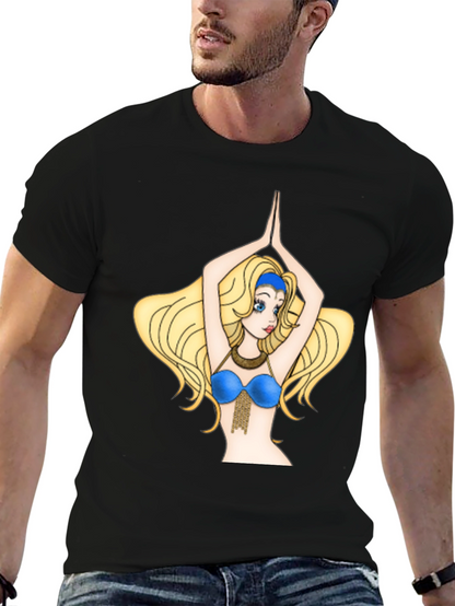 Camiseta Negra con Diseño de Bailarina Animada