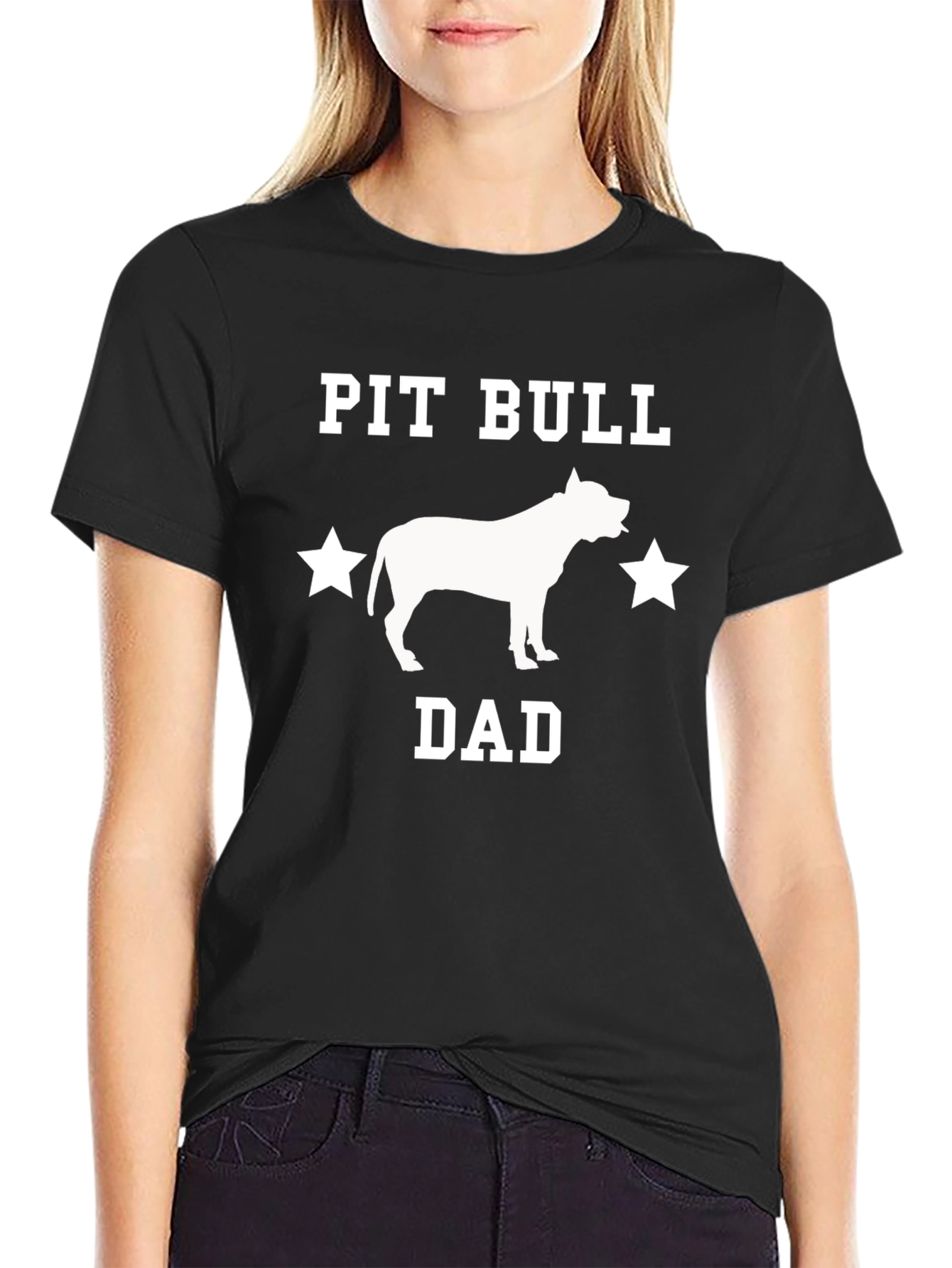 Camiseta Negra Pit Bull Dad