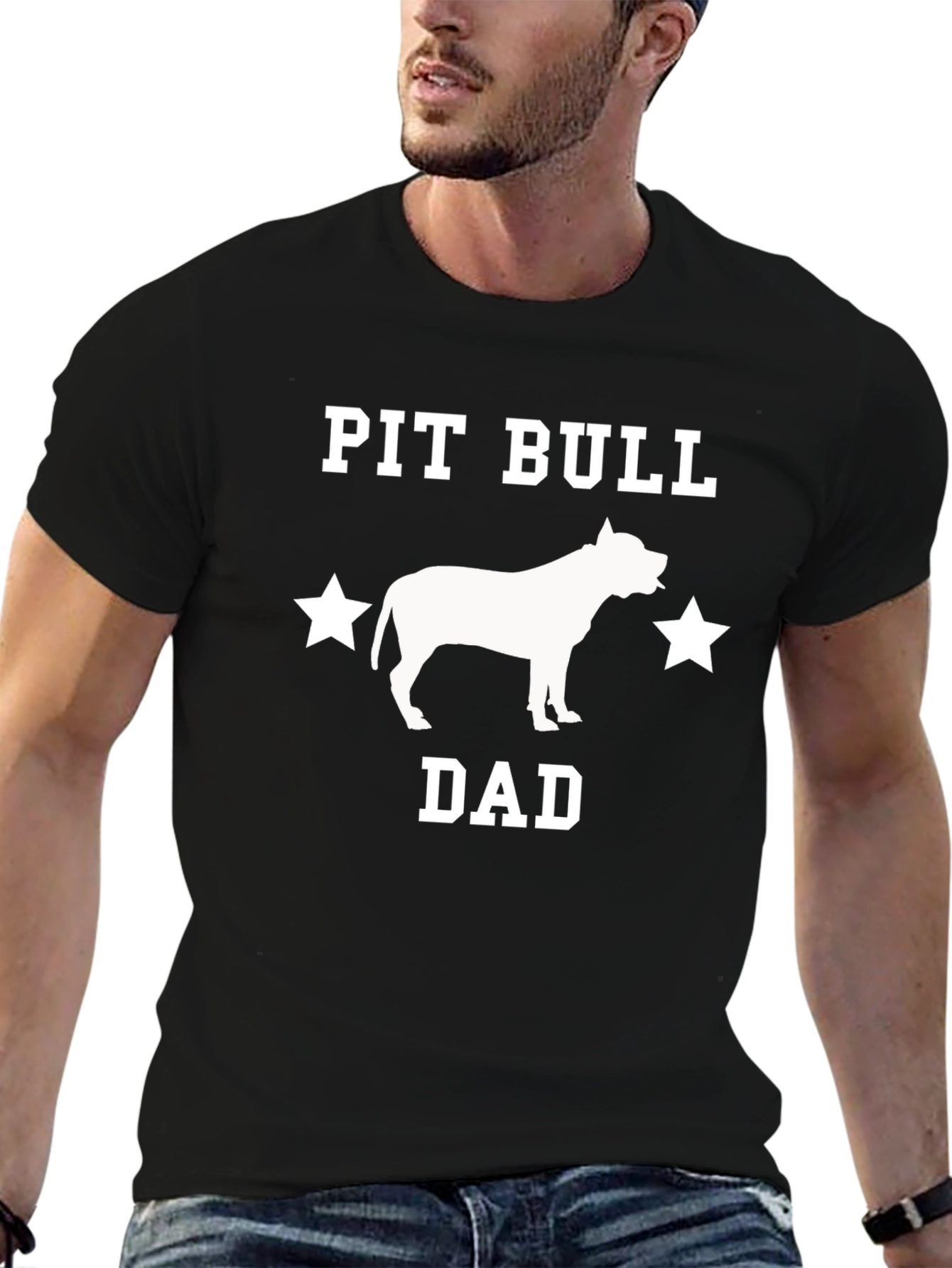 Camiseta Negra Pit Bull Dad
