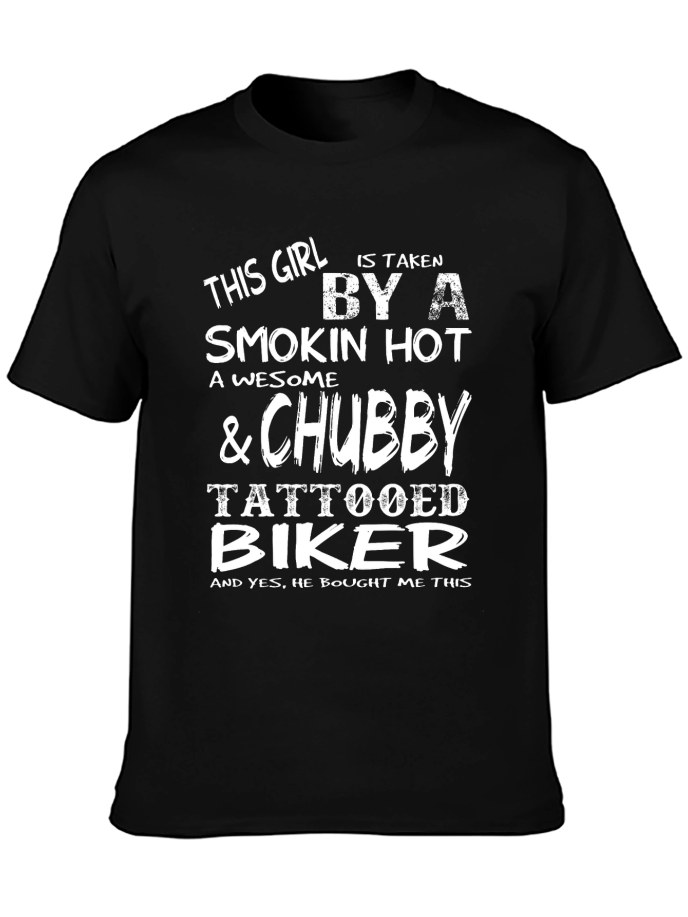 Camiseta Negra: Mi Chica es de un Biker Tatuado