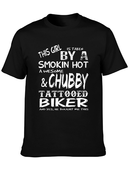 Camiseta Negra: Mi Chica es de un Biker Tatuado